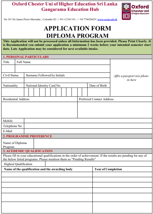 Application - Diploma preview