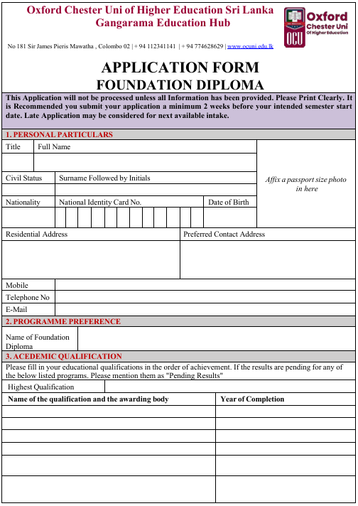 Application Foundation Diploma preview