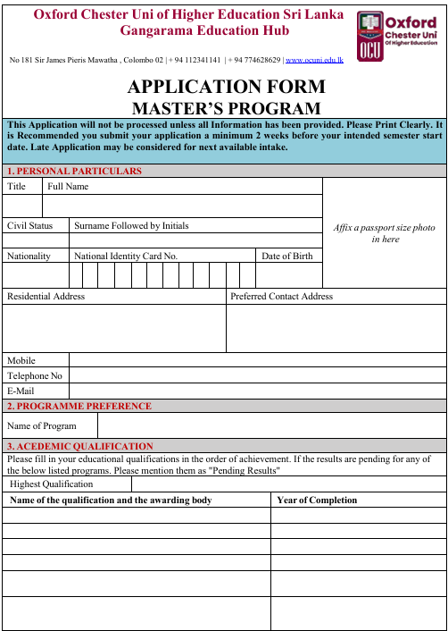 Application - Master preview